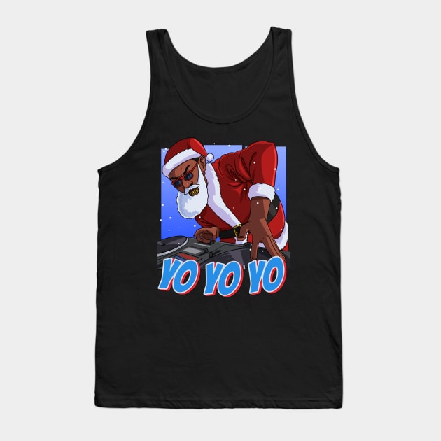 Hip Hop Dj Black Santa Claus Christmas Tank Top by Noseking